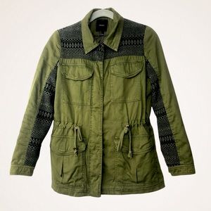 Forever 21 Utility Army Cotton and Wool Green Jacket Size S